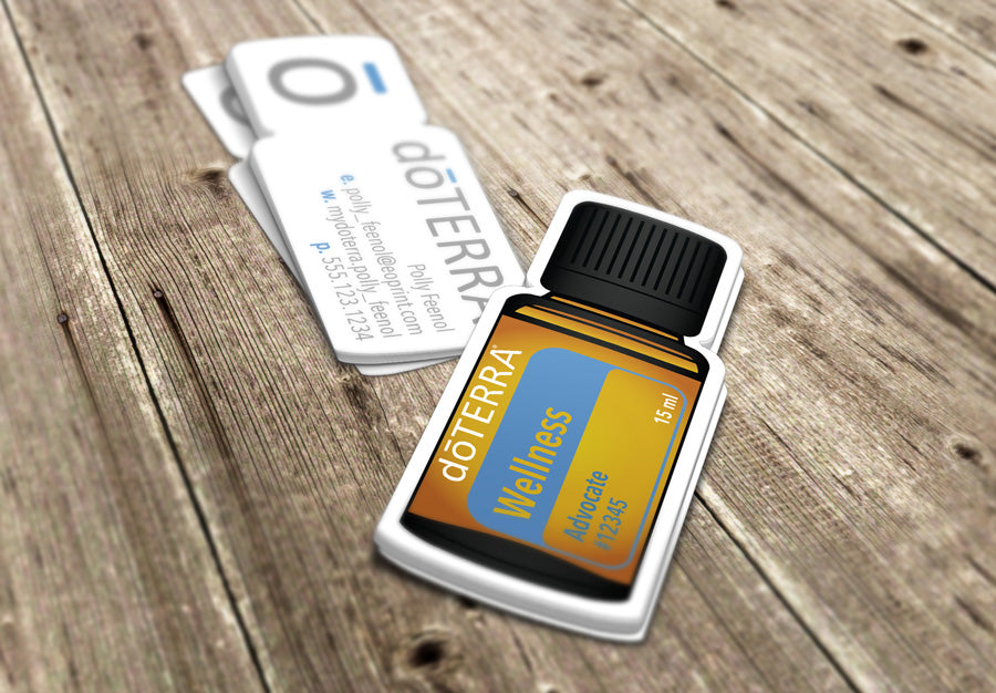 Die-Cut Bottle doTERRA Business Cards