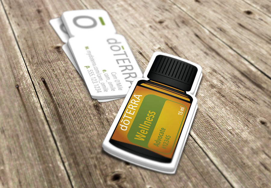 Die-Cut Bottle doTERRA Business Cards