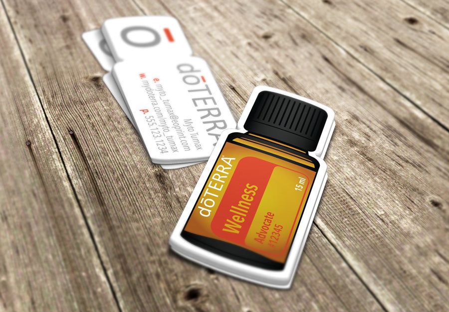 Die-Cut Bottle doTERRA Business Cards