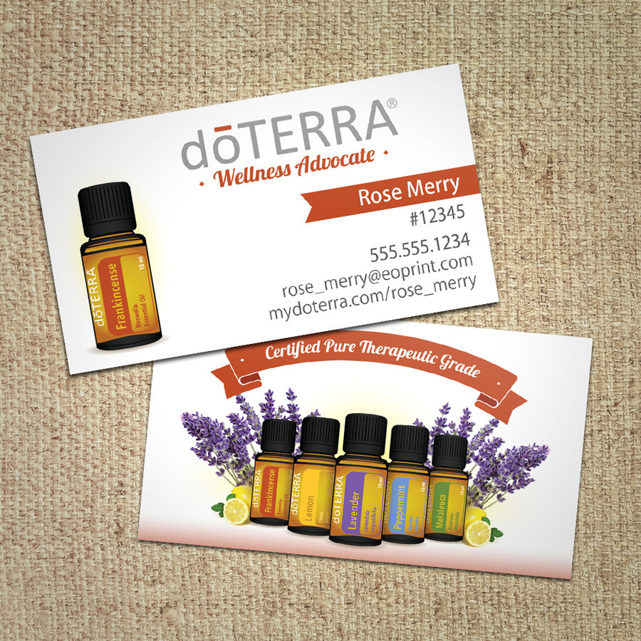 Bottle Banner doTERRA Business Cards