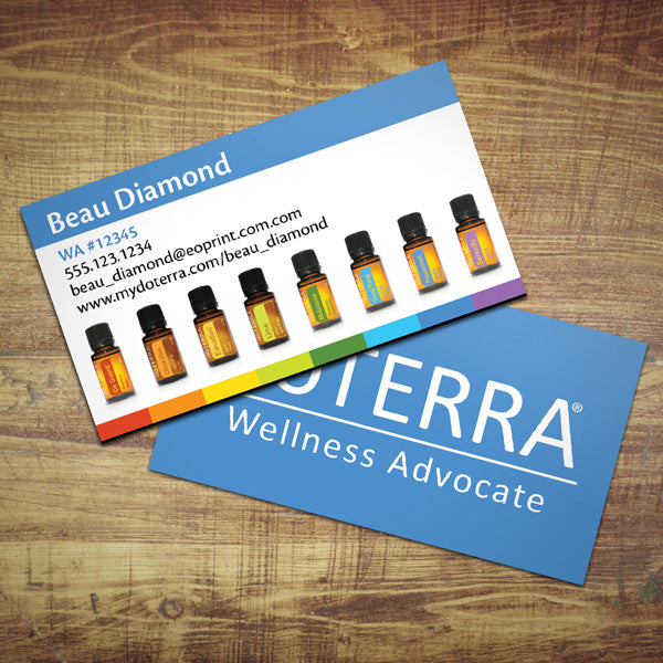 Row of Bottles doTERRA Business Cards