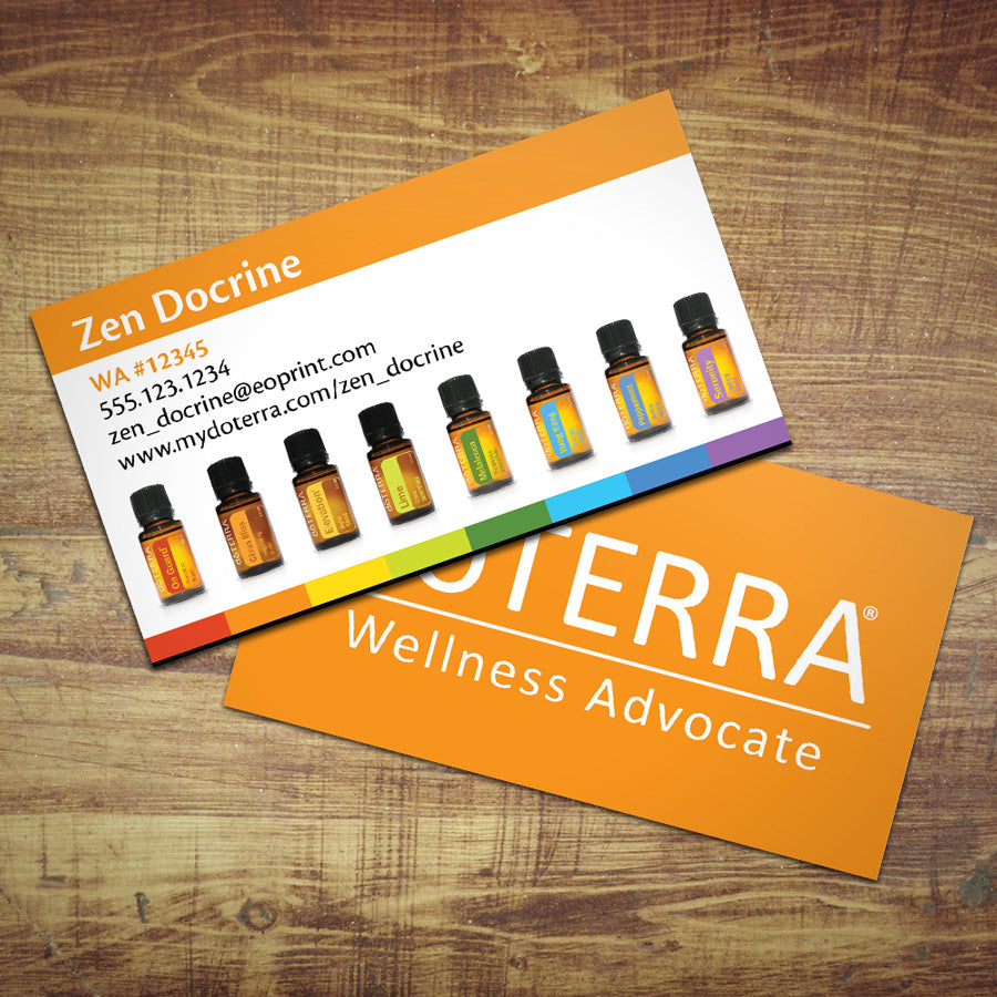 Row of Bottles doTERRA Business Cards