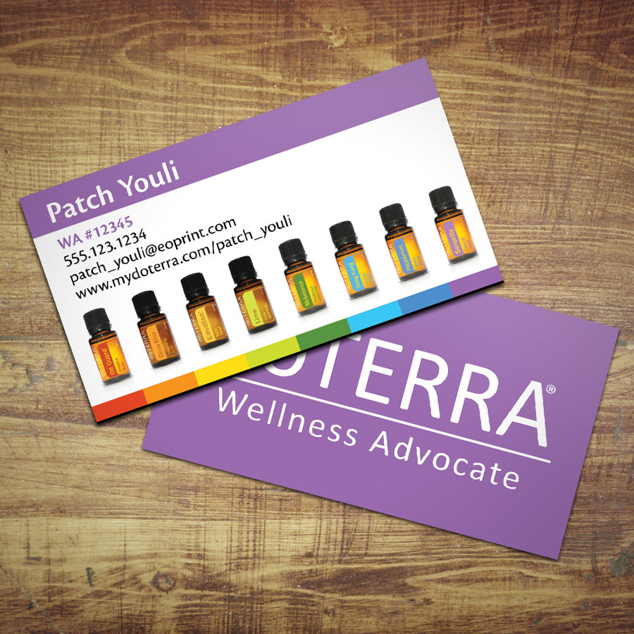 Row of Bottles doTERRA Business Cards