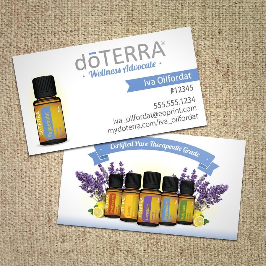 Bottle Banner doTERRA Business Cards